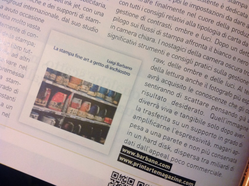 Foto-Notiziario review my book – La stampa fine art a getto di inchiostro